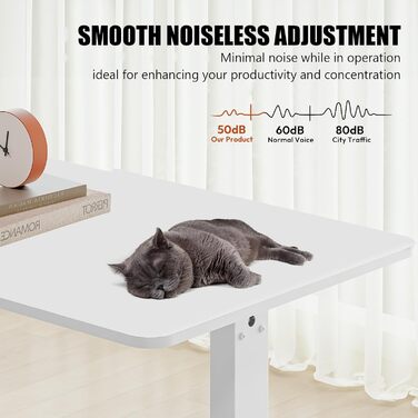 ПОВНИЙ СТІЛЬНИК Стіл з регульованою висотою 110x60 см Електричний стіл стоячи Стіл з регульованою висотою стоячи Стіл сидячи та стоячи з функцією пам&39яті (клен) Білийклен 110 x 60 см