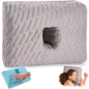 Подушка для пірсингу вух ODOXIA М&39яка подушка-пончик для сну на боці Подушка для вух з отвором Подушка-пончик від болю в вухах та CNH Подушка з отвором Прохолодна та дихаюча піна з ефектом пам&39яті