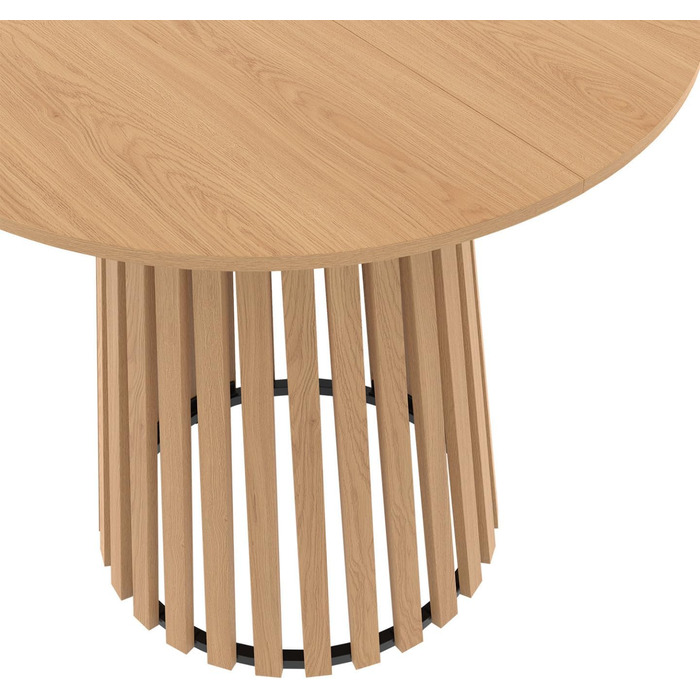 Круглий обідній стіл Carmen для 4 осіб, дерев&39яна основа з ламелей та дерев&39яна стільниця, 80 см