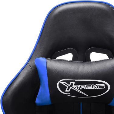 Ігрове крісло чорно-синє зі штучної шкіри