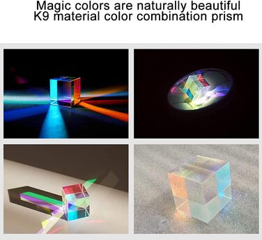 Трикутна призма з оптичного скла MIFANI, кубічна призма з оптичного скла, дисперсійна призма RGB для фізики та декорування, 4 розміри на вибір, 4 x 4 x 4 см, 45 x 45 x 45 мм (розмір 50x50x40 мм)