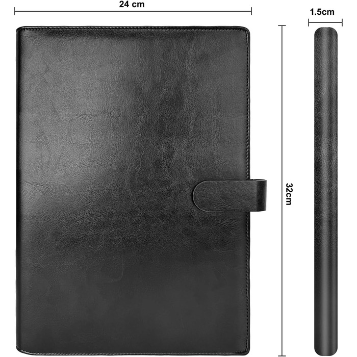 Папка для документів NEWYES формату A4 з 30 прозорими обкладинками водовідштовхувальна папка для презентацій зі штучної шкіри, ідеально підходить для офісу, ділових поїздок та як подарунок для чоловіків чорна