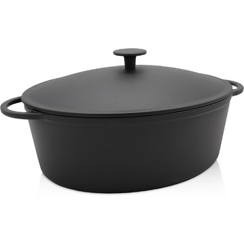 Чавунна гусятниця Krger з кришкою - емальована - висока термостійкість і дуже добре утримує тепло - підходить для всіх типів варил