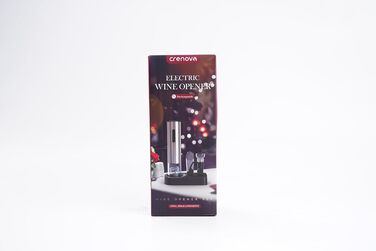 Електрична відкривачка для вина Crenova 6-в-1, акумуляторна автоматична відкривачка винних пляшок з винним насосом, аератором для вина, різаком для винної фольги та USB-кабелем для зарядки