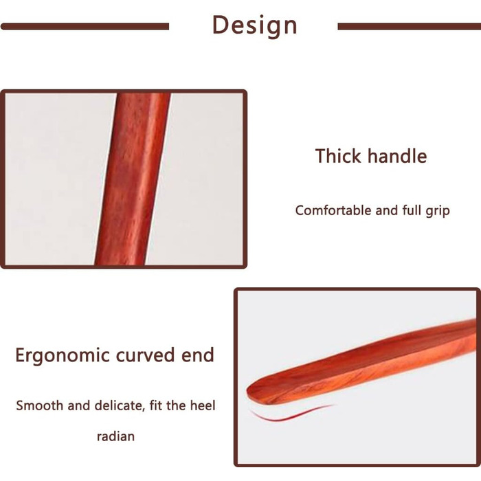 Для жінок вдома Наддовгий дерев'яний взуттєвий помічник з довгою ручкою, безпечне використання для вагітних жінок і літніх підйомників взуття, зручний і стабільний ріжок, подарунок (70*4 см коричневий червоний