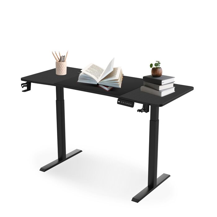Стіл з регульованою висотою 160x60 см, електричний комп&39ютерний стіл з функцією пам&39яті та портом зарядки Type-C, регульований стіл, офісний та ігровий стіл, чорний, вантажопідйомність 80 кг, 160 x 60 см, чорний