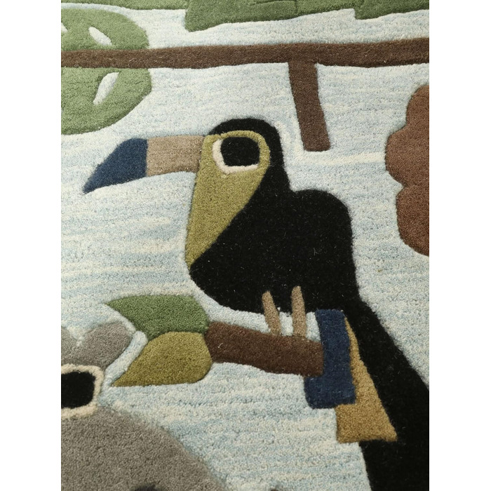 Зоопарк ручної роботи, Килимок для дитячої кімнати, 170 x 240 см, Дитячий килимок для дітей, Ігровий килимок для немовлят, Сучасни