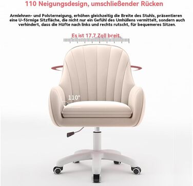 Офісне крісло, комп&39ютерне крісло із середньо-високою спинкою, сучасне м&39яке комп&39ютерне робоче крісло з набивкою, обертове, регульоване по висоті, оксамитове крісло з акцентом. Біле.