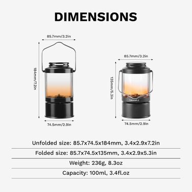 Гасова лампа Fire-Maple Aurora портативний вінтажний кемпінговий ліхтар із регульованим полумям (236 г) для саду, патіо, внутрішнього двору, бушкрафту та зовнішнього освітлення, чорний колір