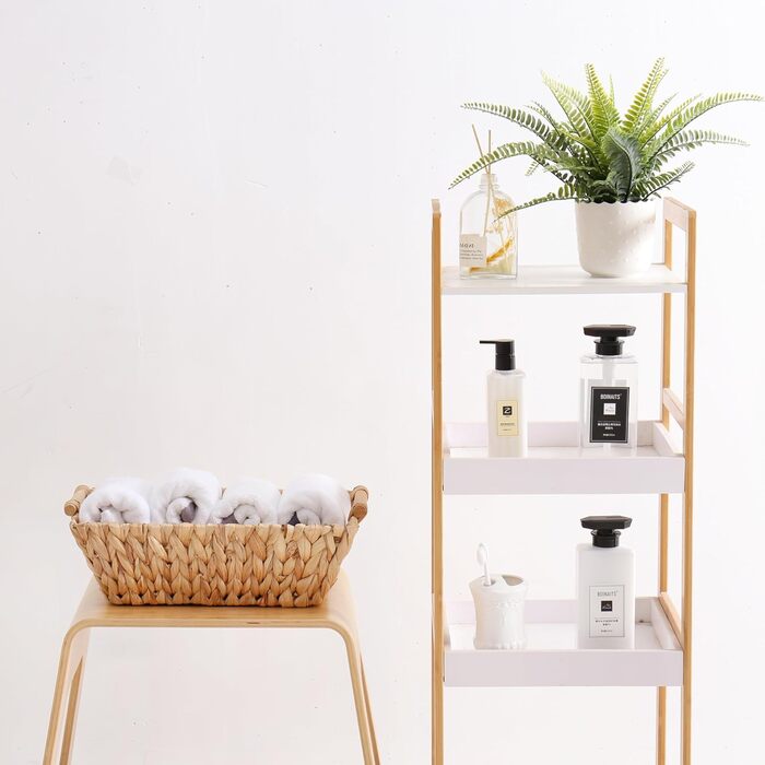 Прямокутний кошик ручної роботи з водяним гіацинтом та дерев&39яними ручками Великий натуральний кошик для зберігання та декору з прямими ручками