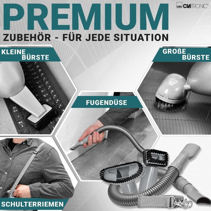 Ручний пилосос Clatronic потужністю 700 Вт та малою вагою Пилосос для прибирання оббивки, автомобілів, комп'ютерів та багато іншог