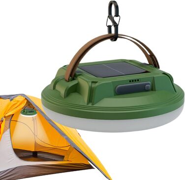 Сонячний кемпінговий ліхтар - яскравий світлодіодний акумуляторний з індикатором заряду батареї Портативні сонячні кемпінгові ліхтарі, для походів у приміщенні та на свіжому повітрі, походів з рюкзаком, нічної риболовлі, відключень електроенергії, зелений