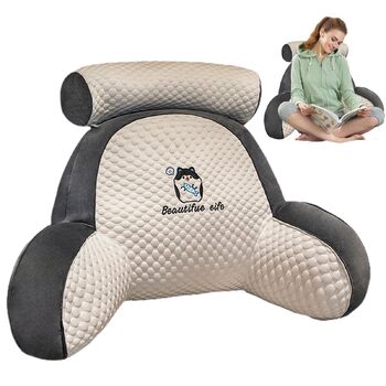 Подушка для читання в ліжко, подушка для читання та відпочинку, зручна подушка з підлокітниками для читання, перегляду телевізора, роботи за ноутбуком, відпочинку 60x40 см A