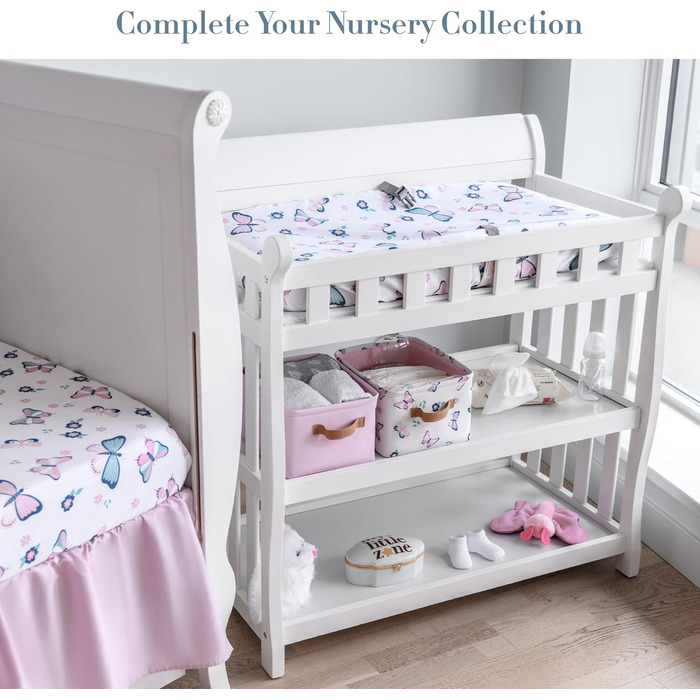 Комплект постільної білизни для дитячого ліжечка MY LITTLE ZONE з метеликами, 5 предметів, включаючи дитячу ковдру, 2 простирадла,