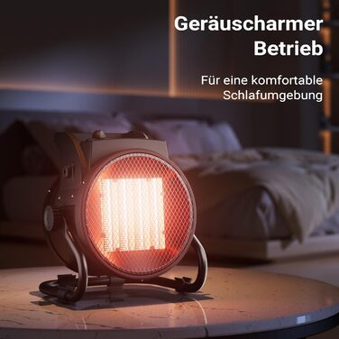 Керамічний обігрівач Wiltec потужністю 3 кВт, 3000 Вт з термостатом, вентилятор площею 40 м, 3 рівні потужності