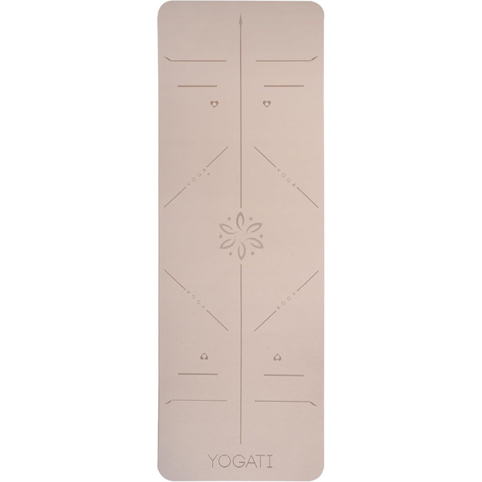 Килимок для йоги, нековзний та товстий, з точками вирівнювання, килимок для вправ для дорослих та дітей, ідеально підходить для пілатесу та фітнесу. Коричневий килимок для йоги