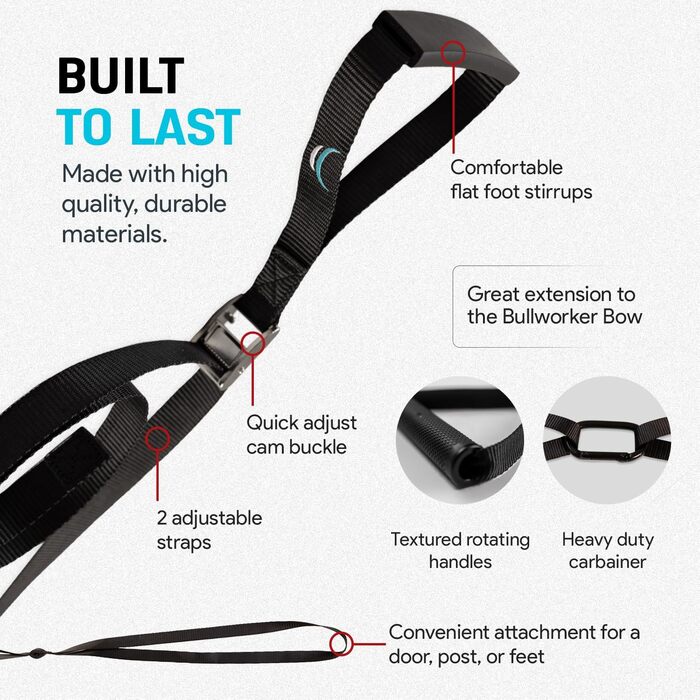 Ізометричний тренажер Bullworker ISO-FLO підвісні ремені та стрічки опору для калістеніки, пілатесу та силових тренувань, портативне домашнє фітнес-обладнання для тренування спини та корпусу