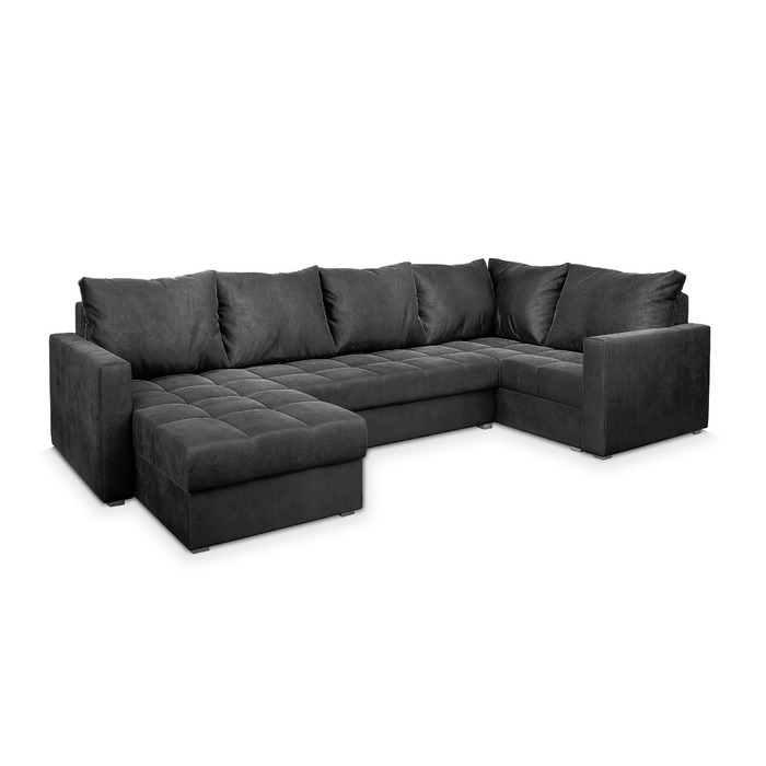 Кутовий диван Masseno LORIVO RS з функцією сну, U-подібний, диван з відділенням для зберігання речей, диван для вітальні, кушетка, диван-ліжко, комплект диванів - сірий, Paros 06 правий Paros 06