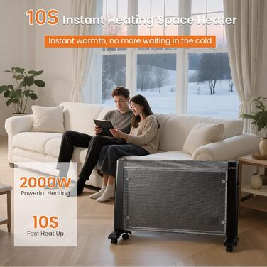 Обігрівач, електричний обігрівач потужністю 2000 Вт з 3 режимами нагріву та термостатом, захистом від перекидання та перегріву, портативний обігрівач для дому, офісу та використання в приміщенні