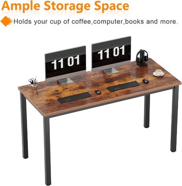 Комп&39ютерний стіл 100 x 60 x 75 см Офісний стіл Робоча станція для домашнього офісу, Обідній стіл Конференц-стіл 100 x 60 см Ретро та Чорний