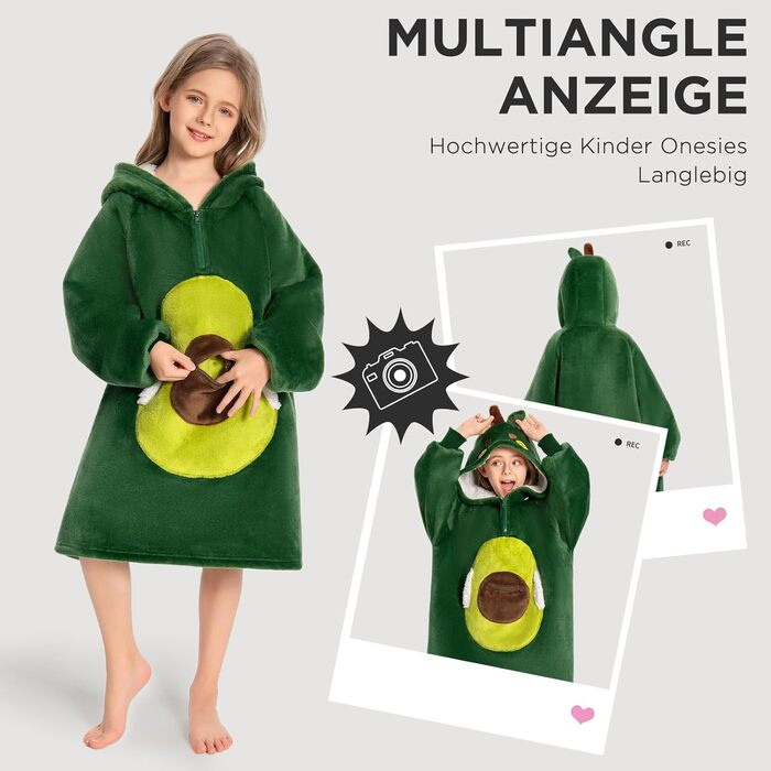 Дитяча ковдра-толстовка великого розміру, портативна ковдра з шерпа-флісу з рукавами та кишенями, м&39яка тепла затишна толстовка з капюшоном для дівчаток та хлопчиків, колір авокадо
