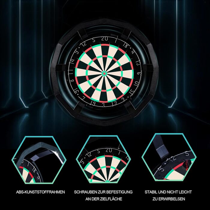 Підсвічування мішні для дартсу Яскраве світлодіодне освітлення на 360 градусів Система підсвічування мішні для дартсу Швидке встановлення без інструментів Підходить для 18-дюймових мішень для дартсу Аксесуари для дартсу