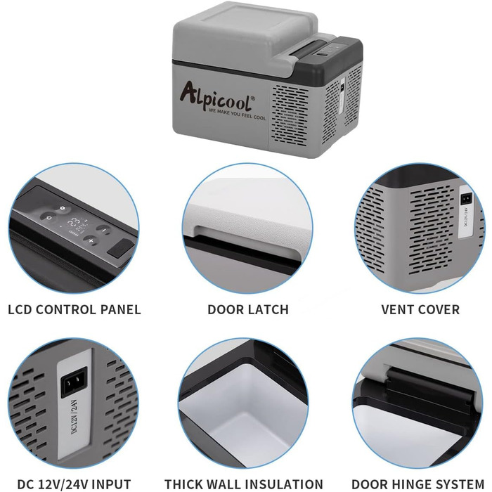 Автомобільний холодильник Alpicool C12, 12 В, 12 В, автомобільний холодильник, портативний, тихий, кемпінг, холодильник, морозильн