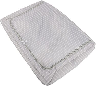 Складаний ящик для зберігання з вологостійкої тканини Оксфорд та сталевого каркасу, подвійною блискавкою зверху та прозорою передньою частиною для зручного зберігання та легкого доступу (66 л синього кольору, 66 л синього кольору в смужку)