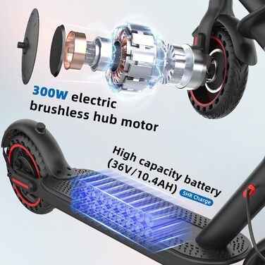 Дюймовий електричний самокат, 3 режими швидкості, акумулятор класу А ємністю 10,4 Аг, запас ходу 35 км та вантажопідйомність 120 кг, 8,5-