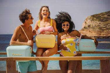 Портативний кулер Polarbox міні-кулер 20 л, пляжний кулер, маленький портативний кулер, вінтажний, регульована ручка, кулер Polarbox, портативний міні-кулер 20 л фіолетового кольору, помаранчевий