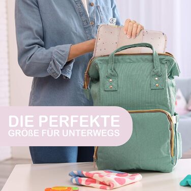 Сумка для підгузків Jubi з пеленальним килимком для подорожей з додатковим простором - маленька сумка для підгузків - рожева з кон