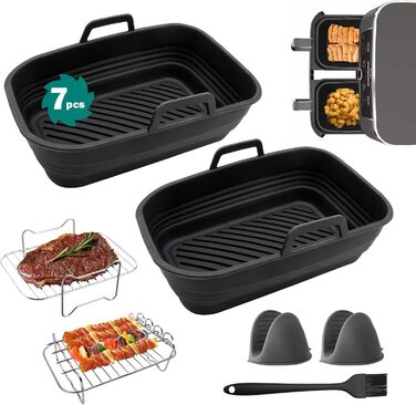 Аксесуари для фритюрниці, 7PC Аксесуари Аерофритюрниця, Аксесуари для фритюрниці Ninja Foodi AF400EU AF300EU Аксесуари для фритюрниці COSORI 7.5-9.5L Інші аксесуари для двозонної фритюрниці