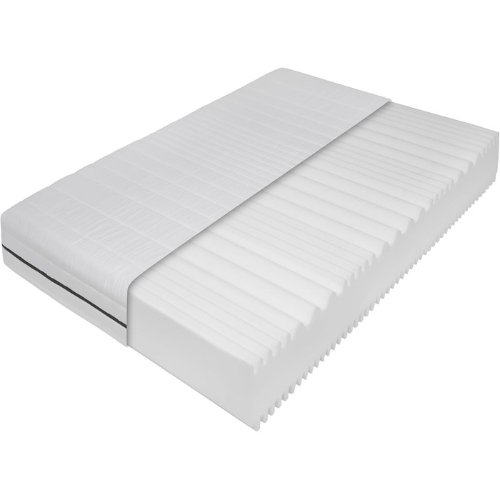 Матрац 140x200 см - Ергономічний 7-зонний матрац з холодної піни, висота 18 см - Матрац 2-в-1, рівні жорсткості H2 та H3 - Зручний, дихаючий чохол із 4-сторонньою блискавкою, H2 та H3, 140 x 200 см