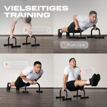 Сталеві паралети Parex, ручки для віджимань, що не ковзають та не піддаються впливу суглобів, обладнання для калістеніки для використання в приміщенні та на вулиці, турніки для віджимань, ідеально підходять для стійки на руках та віджимань, чорні, маленьк