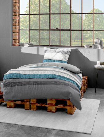 Постільна білизна Bierbaum 6472, сатин Mako, дизайн Німеччини, срібло 09, 135x200 80x80 см Срібло 135 x 200 см Односпальне