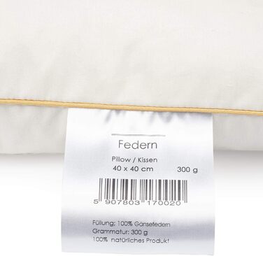 Пухова подушка H&F Home Textiles 40x40 см Наповнювач подушки 300 г 100 пір&39я Подушка із сертифікатом Oeko-Tex Чохол 100 бавовна