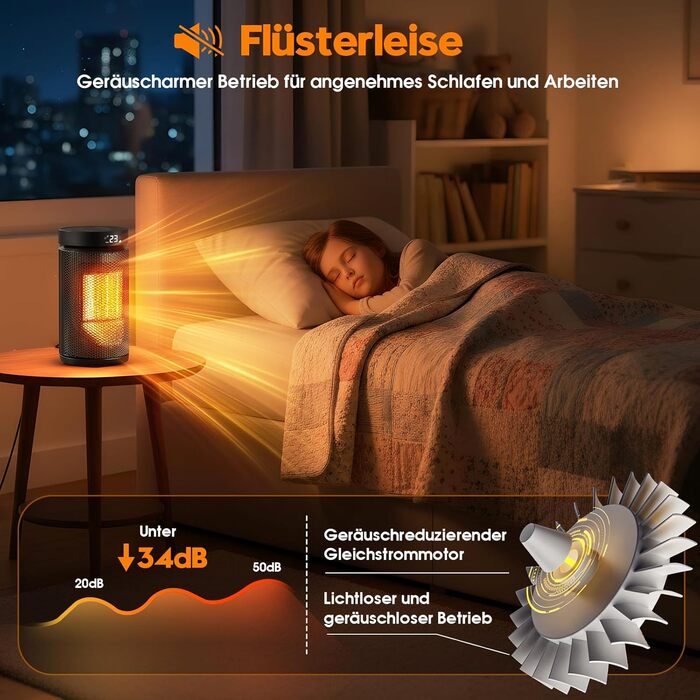 Енергозберігаючий електричний вентилятор-обігрівач, керамічний PTC 2000 Вт, 4 режими, 24-годинний таймер, портативний обігрівач з термостатом та пультом дистанційного керування, захист від перегріву та перекидання для спалень та віталень