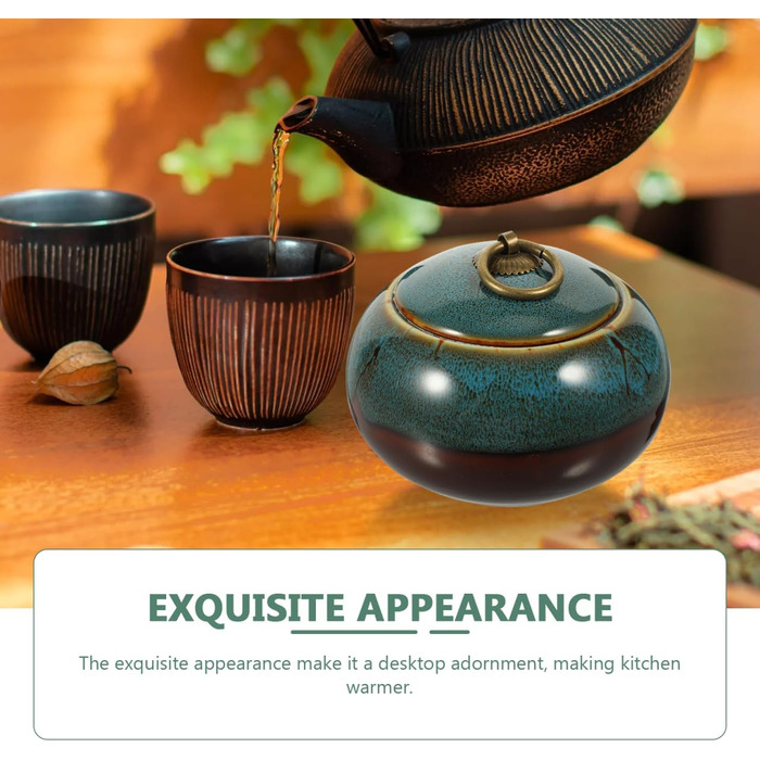 Багатофункціональний керамічний контейнер для зберігання чаю TOYANDONA синього кольору, герметичний для розсипного чаю, кави, сухофруктів, декоративний та практичний для дому та кухні