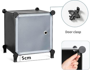 Модульний стелаж AWTATOS, 6 кубів, комбіновані полиці з дверима, багатофункціональна система полиць своїми руками для вітальні, спальні, ванної кімнати, чорний ULPZ008