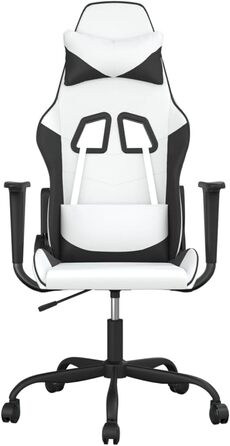 Ігрове крісло INLIFE Біло-чорне зі штучної шкіри, Меблі, Крісла, Ігрові крісла, Чорне, 16,1 кг, 3143651