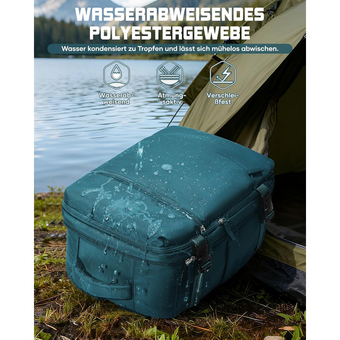 Рюкзак Suradar для ручної поклажі 40x30x20 см для Ryanair, Wizzair, малий рюкзак для ручної поклажі, літак, 24 л, дорожній рюкзак, сумка 40x30x20 см, рюкзак для ручної поклажі під сидінням для ноутбука 15,4 дюйма, колір павиного синього, F-pavion blue 40x