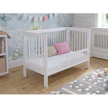 Дитяче ліжечко/спальне місце Love For Sleep 120x60 см із захисним бар&39єром, трансформоване, біле. Дитяче ліжко Luca, дерев&39яне дитяче ліжко - Дитяче ліжко, дитяче ліжко, росте разом з вашою дитиною, біле Без шухляди.