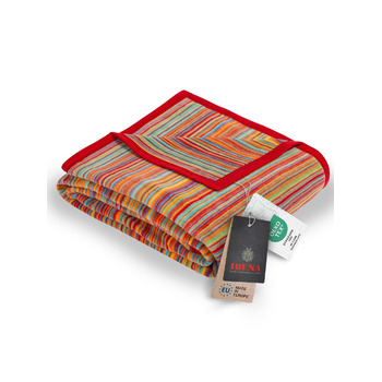 Вовняна ковдра Ibena Malang 150x200 см - М&39яка, тепла та придатна для прання бавовняна суміш, смугаста м&39яка ковдра, різнокольорова, 150 x 200 см