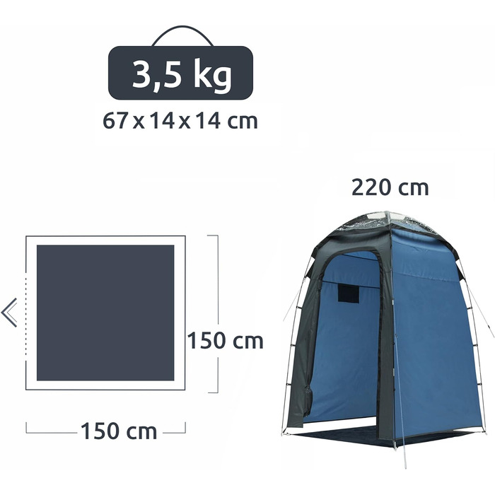 Ваш GEAR Aquila - Душовий намет з мансардним вікном Пеленальний намет з висотою стояння Обладнання намет окремий поверх 5000мм UV