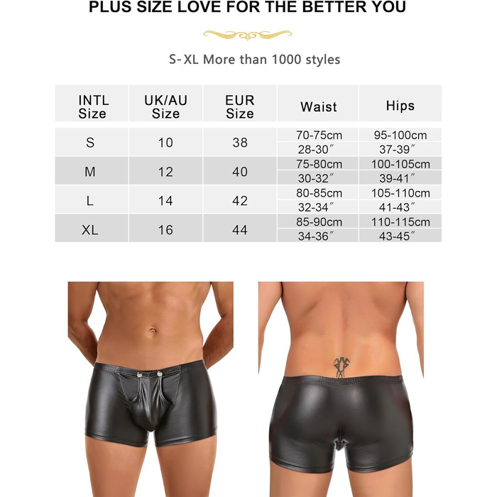 Чоловічі боксери ohyeahlady, з лакованої шкіри, чорні, розмір L