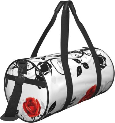 Дорожня сумка Tower Paris, кругла, великої місткості, легка та міцна, ідеальний подарунок для походів, відпустки, ділових поїздок та іншого, квітковий дизайн Троянда з плющем з листям, універсальний розмір