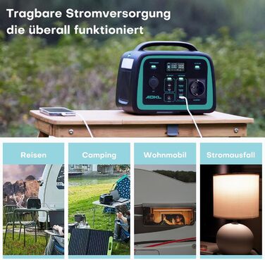 Портативний зовнішній акумулятор постійного струму, акумулятор 320 Втгод для кількох пристроїв, акумулятор LiFePO4, сонячний генератор потужністю 300 Вт з виходом змінного струму/розрядки 300 Вт та USB-C 60 Вт, для кемпінгу, активного відпочинку, подороже