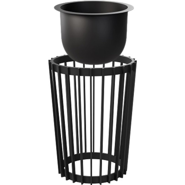 Комплект підставок для квітів Ø 30 см x В 40 см та 54 см Підставка для рослин виготовлена з міцного пластику, використовується з обох боків Квітковий стілець для використання в приміщенні та на вулиці Сучасний та практичний столик для рослин Чорний 30 см 