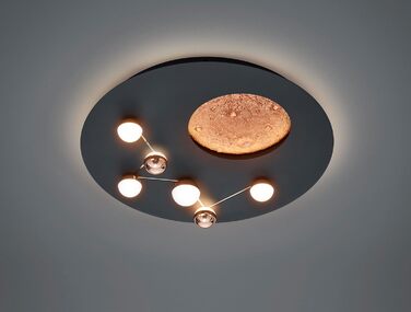 Стельовий LED-світильник Trio Leuchten Zodiac 644810132, матовий чорний метал, 42 Вт, з перемикачем диммера (Чорний матовий/Кава)