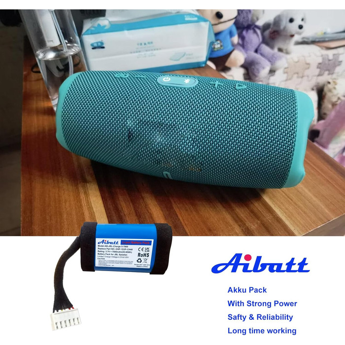 Замінний акумулятор ємністю 7800 мАг для JBL Charge 5, акумулятор для Bluetooth-колонки JBL Charge 5-го покоління, заміна акумулятора JBL GSP-1S3P-CH40, GSP-1S3P-CH4A.